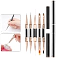 Miniatyrbild 1 av 5: 1 set Dubbelsidiga Nagelborstar för Nagelkonst Nagelborste Set för Akryl Applicering Hemma DIY Manikyr