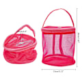 Miniatyrbillede 3 af 5: 2 stk Tomme Mesh Garnposer, Bærbar Strikpose Opbevaringsæsker Toteposer Hæklet Tråd Sytilbehør (Fuchsia og Lilla)