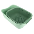 Miniatyrbilde 1 av 2: 1 stk. Multifunksjonell Avløpskurv Husholdningsavløpskurv Dobbeltlagskurv Grønn 34X22.5X12.5CM Green 34X22.5X12.5CM