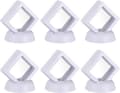 Flytande ram Displayhållare Stativ 3D Smyckeskrin med Bas 1,97 x 0,79 tum Vit Förpackning med 20