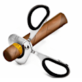 Miniatyrbillede 3 af 4: Super Sharp Dobbeltbladet Cigarklipper i Rustfrit Stål, Cigarsaks, Sølv