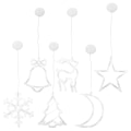 Miniatyrbilde 2 av 4: 6 stk Lysestake Ornament Julevindudekorasjon Juleleker Lysende Snøfnugg Ornament Lysende Julepynt Transparent 18,5X18,5X1CM Transparent 18.5X18.5X1CM