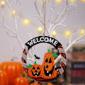 Pikkukuva 3 / 5: 2 kpl Halloween-riipus Ovi Ikkuna Kurpitsa Lepakko Riippuva Riipus Halloween-juhlat Koriste Riippuva Tervetuloa-kyltti