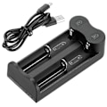 Miniatyrbillede 1 af 5: 21700 26650 18650 16340 18500 32650 3.7v Genopladeligt Li-ion Batteri Usb 2-Plads Oplader LANG
