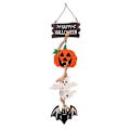 Pikkukuva 3 / 5: 2 kpl Halloween-koristepumppu, kallo ja lepakko-koristeet, musta, valkoinen ja oranssi, seinä-, ovi- ja ikkunakoriste (riipus)