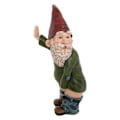 Miniatyrbild 1 av 5: Nisse-staty  Willy den kissande trädgårdstomten för gräsmattedekorationer, inomhus- eller utomhusdekorationer - Röda och gröna roliga tomtar