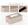Miniatyrbilde 5 av 5: Vevboks i rektangulært PU-lær, holder for ansiktsvev, for kommode, bad, dekorasjon (Beige)