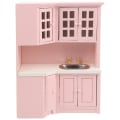Miniatyrbilde 1 av 5: Mini Hus Vaskeservant Benke Modell Mini Tre Vaskeservant Benke Dekor Miniatyr Møbler Ornament Rosa 12.7x5.7x Pink 12.7x5.7x17.5cm