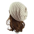 Miniatyrbilde 4 av 4: Hodeplagg Dame Beanie Varm Strikket Lue Søt Lue for Kaldt Vær beige