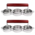 Miniatyrbilde 1 av 5: 2x Mini Hamburgerpresser Ikke-klebende 3-spor Små Burgerkaker Press Trippel Beef Burger Maker Mold