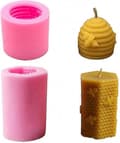 2-pack 3D-bi-ljusformar bikupa silikonform för ljustillverkningstillbehör (a-5-f6)