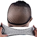 Miniatyrbillede 4 af 5: 2 stk. Paryk Strækbar Elastisk Hårnet Snood Paryk Hætte Cool Mesh Cosplay Sort Farve Fiskenet