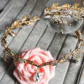 Miniatyrbillede 3 af 5: Krystalblad Bryllups Diadem Pandebånd Brud Brudesvend Panderem Rhinestone Bryllups Tiara Krone (Guld)