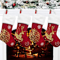 Miniatyrbild 3 av 5: Julstrumpa Presentpåse Elk Flanell Broderad Julstrumpa Julgåva Julhänge #1 #1