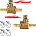 2 STK Messing Kuleventil Avstengningsbryter 2 STK 4\" 4 TOMMER 1/4" Hose ID