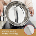 Miniatyrbillede 5 af 5: Rustfrit Stål Gryde Hotpot Induktion Kogeplade Gas Komfur Kompatibel Gryde Hjem Køkken 32cm32cm 32cm