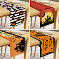 Miniatyrbillede 5 af 5: Halloween Dugtøj Rektangulært Bord 13 x 72 Tommer, 4 stk Vandafvisende Dug Gysende Spøgelsesborg Hexe Halloween Bord