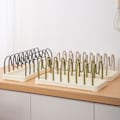 Miniatyrbilde 5 av 5: Oppvaskstativ Organizer Multifunksjonell Avtakbar U-formet Spor Lokkholder Kopp Tørkestativ Kjøkkentilbehør Navy Blue
