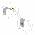 Miniatyrbilde 3 av 5: Grå Sofa Fjernkontrollholder Recliner Lomme med 5 Lomme Oppbevaring Håndholdt Når Du Trenger Dem（35*13 Tommer）