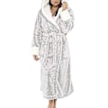 Miniatyrbillede 1 af 3: Sherpa Fleece Badekåbe Kvinder Blød Morgenkåbe Hætte Fluffy Håndklæde Badekåbe 4XL Grå 4XL Grey
