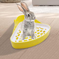 Miniatyrbilde 5 av 5: Kanin Toalettboks Hjorne Toalett for Smådyr Bur Toalett Potte for Marsvin Hamster Kanin (Gul)