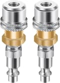(2-pakning) Luftchuck, 1/4 FNPT Lukket Strømning Messing Dekkluftchuck, Låsende Luftchuck Hurtigkobling for Inflator Måler Kompressor Tilbehør