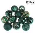 Miniatyrbilde 2 av 2: 12 stk 6 cm Julekule Juletrærpynt Hengende Visnings Ornament For Hjem Fest Bryllup (grønn)Grønn Green