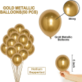 Miniatyrbillede 3 af 5: 200 stk Guld Metallic Chrome Latex Balloner, 5 tommer Runde Helium Balloner Kompatible med Bryllup Graduation Anni