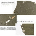 Miniatyrbilde 3 av 5: Justerbar Oversized Plus Size Lerretforkle med Lommer For Menn og Kvinner Lerretforkle (Armygrønn)