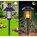 Miniatyrbillede 3 af 5: 2 stk. Solcelled Flammelys Udendørs Vandafvisende Landskabsbelysning Fakkel Lampe Havegård Græslys