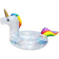 Miniatyrbillede 1 af 5: Oppustelig Unicorn Bade Ring, Børns Oppustelige Pool Strand Flåde Luftmadras Transparent Bade Ring Unicorn Flyde