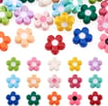 30 st blomma akrylpärlor bakfärg ogenomskinlig distans 11 mm