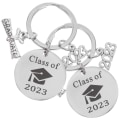 Miniatyrbilde 1 av 4: 2 stk. Graduation Nøkkelring Nøkkelring i Rustfritt Stål Klasse Av Nøkkelring Gave 5,4X2,6CM 5.4X2.6CM