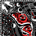 Miniatyrbillede 3 af 4: 95x73CM Mothman Vægtæppe Skalle Vægtæppe Gotisk Vægtæppe Sort Rød Vægtæppe Mandala Vægtæppe til Soveværelse Stue Hjemmeindretning