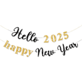Miniatyrbild 1 av 5: 3 st Happy New Year Bokstäver Glittrande Flaggor Lätt att Hänga Skapa Atmosfär Vibrerande Festdekorationer Långvarig Flaggor