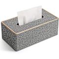 Miniatyrbild 5 av 5: Pappershållare, Läder Pappershållare Rektangulär Kleenex Pappershållare för Hem/Kontor/Bil Dekoration 9.4*25*13.8CM