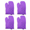 Miniatyrbilde 3 av 4: 4 stk Tykke Mikrobølgeovn Hansker 2 i 1 Anti-skåld Isolasjonsputer Bordmatter - 21x17,8cm (lilla) Lilla Purple