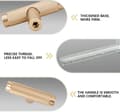 Miniatyrbild 3 av 5: 12-pack 50 mm guld räfflade skåphandtag, möbellådhandtag