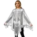 Halloween Skeleton Poncho, Lace Skeleton Cape Shawl Halloween Costumes