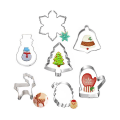 Miniatyrbild 3 av 3: 7 st. Rostfritt Stål Kakform Frukt Skärare Dekorera Jul Snögubbe Tomte Form Form Skärare Verktyg För Tårta Marsipan Keks Bakverk Kakor