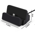 Pikkukuva 5 / 5: Iphone-työpöydän lataustelakka, nopea lataus ja datan synkronointi, musta