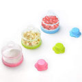 Miniatyrbilde 3 av 5: 3-lags Formel Dispenser Bærbar Melkepulverrom Beholder Potteboks Melkebokser Snacks Oppbevaringsboks For Reise