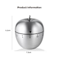 Miniatyrbillede 3 af 5: Timer, til ægtimer, rustfrit stål metal mekanisk vision nedtælling madlavning med alarm køkken timer til børn læring, kosmetisk