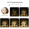 Miniatyrbillede 5 af 5: LED-bordlampe, Foldbar Dæmpbar Bordlampe Med Berøringsskærm/hukommelsesfunktion/vækkeur/temperatur Og Kalender, Til Kontor, Studie, Stue