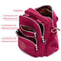 Miniatyrbillede 5 af 9: Afslappet nylon taske, stor rejsetaske, vandtæt håndtaske, 2-vejs brug Fuchsia