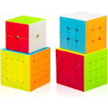 Miniatyrbillede 2 af 3: Speed ​​Cube Pakke 2x2 + 3x3 + 4x4 + 5x5, 4-pak No Sticker Magic Speed ​​Cube Puslespil, Legetøj til Drenge og Piger