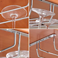 Miniatyrbillede 4 af 5: Vinglasstativ Under Skab Hængende Tråd Stænget Stativ Holder Krom Finish 27cm 3 Rækker - Vinglasstativ Holder, Krom