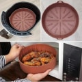 Miniatyrbilde 1 av 4: Air Fryer Silikon Bakeware Bakingverktøy Gjenbrukbar Silikon Potte Bakingkurv Pizzaplate Grill Potte Kjøkkenkake