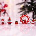 Miniatyrbilde 2 av 5: 2 sett julepynt i miniatyr, julepynt, julepynt i tre, hengende pynt til juletreet, hjemmedekor