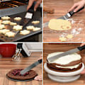 Miniatyrbillede 4 af 5: Glasurspatel, Offset Spatel Sæt Blad, Rustfrit Stål Vinklet Kage Dekoration Frosting Spatel Sæt af 3 (Sort)